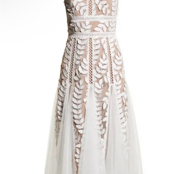 Bronx and Banco Saba Blanc Applique Midi Dress Aus 8 US 4 Small - Picture 1 of 12